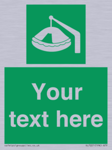 Custom sign Safe condition Davit-launched liferaft